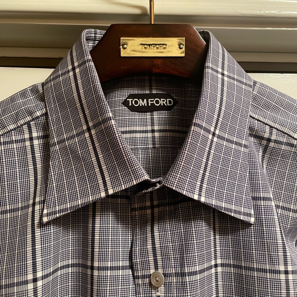 TOM FORD Plaid Casual Dress Shirt